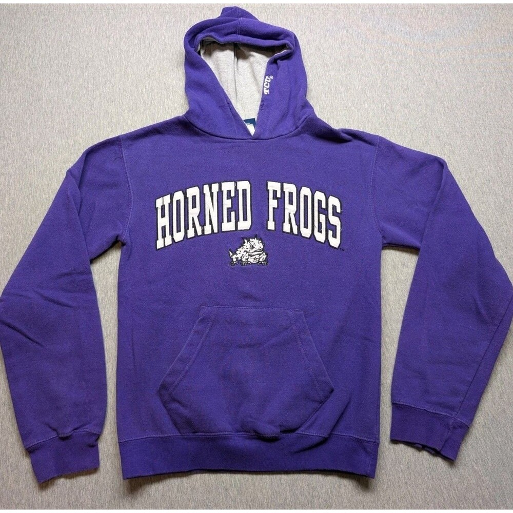 TCU Horned Frogs Hoodie Mens Small Purple College Old Varsity Brand OVB
